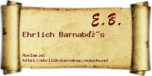 Ehrlich Barnabás névjegykártya